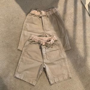 Bundle of 2 Boys Crewcuts Khaki Elastic Waist Pull On Shorts Size 7